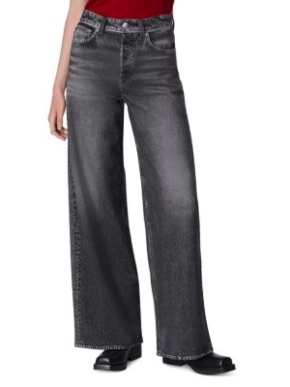 rag & bone Miramar Sofie Sweatpant Jeans in Washed Black - Size 30